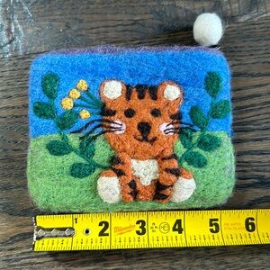 Handmade card coin pouch felt